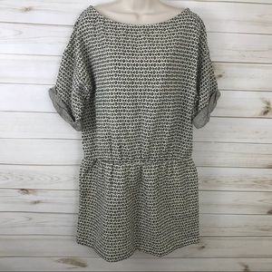 Zara Short Sleeve Dress Black Cream M